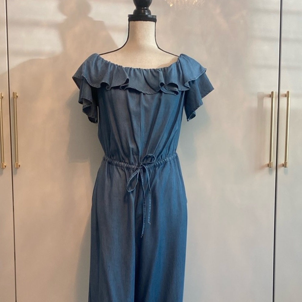 LOFT • Drawstring Chambray Jumpsuit - Picture 15 of 15